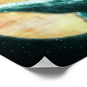 Fantasy Humpback Whale Fliegt zum Mondplakat Poster (Ecke)