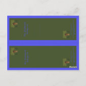 Fantasy Hütte und Zedernbaum Lesezeichen Postkarte (Rückseite)