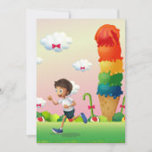 Fantasy Ice Cream Cone mit Happy Running Boy Einladung (Vorderseite)