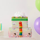 Fantasy Ice Cream Cone mit Happy Running Boy Geschenkpapier