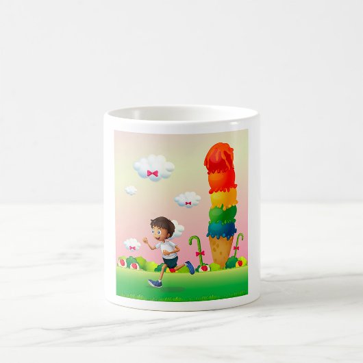 Fantasy Ice Cream Cone mit Happy Running Boy Kaffeetasse