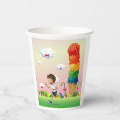 Fantasy Ice Cream Cone mit Happy Running Boy Pappbecher (Vorderseite)