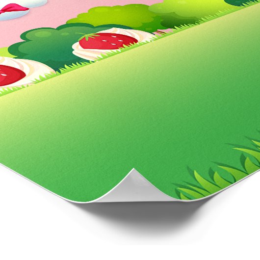 Fantasy Ice Cream Cone mit Happy Running Boy Poster (Ecke)