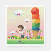 Fantasy Ice Cream Cone mit Happy Running Boy Serviette (Vorderseite)