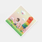 Fantasy Ice Cream Cone mit Happy Running Boy Serviette (Ecke)