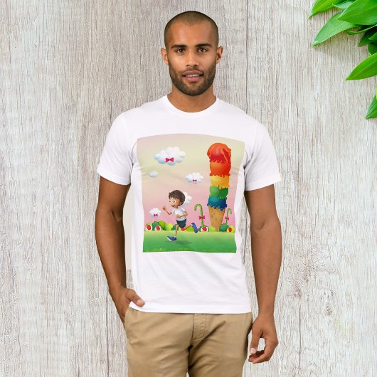 Fantasy Ice Cream Cone mit Happy Running Boy T-Shirt