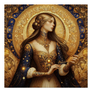 Fantasy-Illustration der Prinzessin Poster