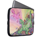 Fantasy Illustration Lizard Pink Flying Unicorn Laptopschutzhülle (Vorne Rechts)
