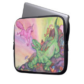 Fantasy Illustration Lizard Pink Flying Unicorn Laptopschutzhülle (Vorderseite Links)