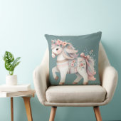Fantasy Illustration von Floral Pastel Horse Kissen (Stuhl )