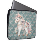 Fantasy Illustration von Floral Pastel Horse Laptopschutzhülle (Vorne Rechts)