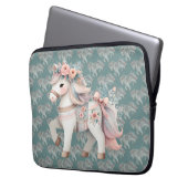Fantasy Illustration von Floral Pastel Horse Laptopschutzhülle (Vorderseite Links)