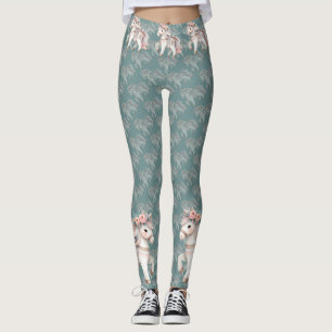 Fantasy Illustration von Floral Pastel Horse Leggings