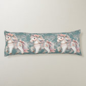 Fantasy Illustration von Floral Pastel Horse Seitenschläferkissen (Rückseite)