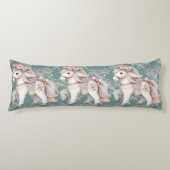 Fantasy Illustration von Floral Pastel Horse Seitenschläferkissen (Vorderseite)