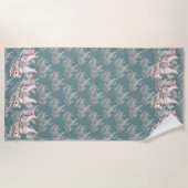 Fantasy Illustration von Floral Pastel Horse Strandtuch (Vorderseite)