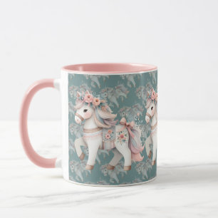 Fantasy Illustration von Floral Pastel Horse Tasse