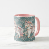 Fantasy Illustration von Floral Pastel Horse Tasse (VorderseiteRechts)