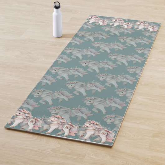 Fantasy Illustration von Floral Pastel Horse Yogamatte (Beispiel)