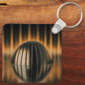 Fantasy Image Bronze Halfdome On Reflected Surface Schlüsselanhänger (Rückseite)