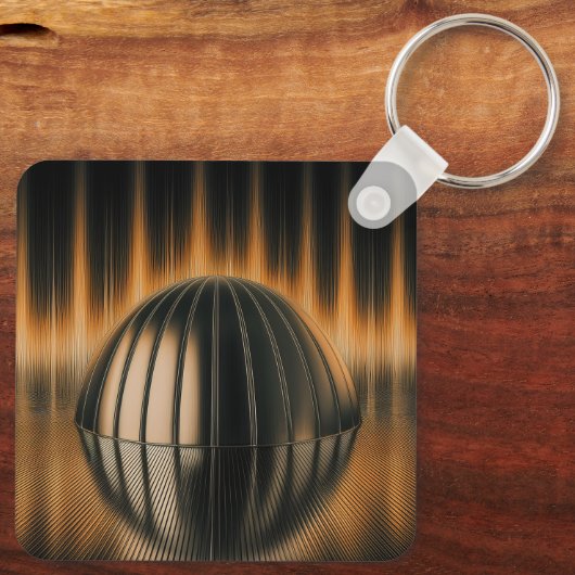 Fantasy Image Bronze Halfdome On Reflected Surface Schlüsselanhänger (Rückseite)