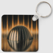 Fantasy Image Bronze Halfdome On Reflected Surface Schlüsselanhänger (Rückseite)