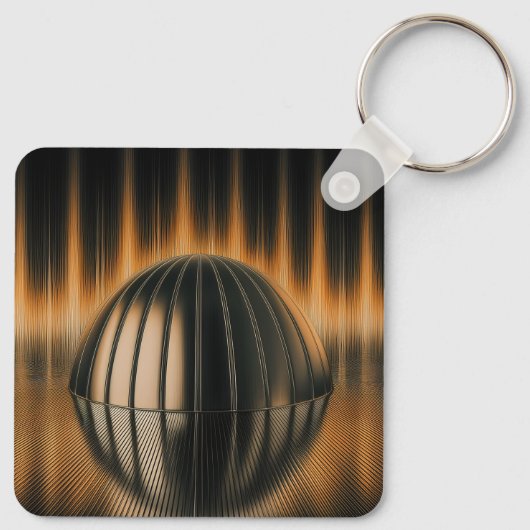 Fantasy Image Bronze Halfdome On Reflected Surface Schlüsselanhänger (Rückseite)