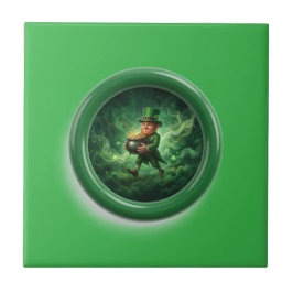 Fantasy Image Leprechaun Carrying Pot Of Gold Fliese