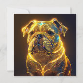 Fantasy Image Neon Yellow English Bulldog Einladung (Rückseite)
