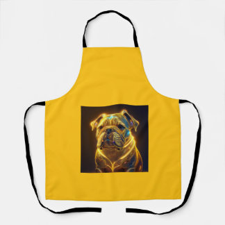 Fantasy Image Neon Yellow English Bulldog Schürze