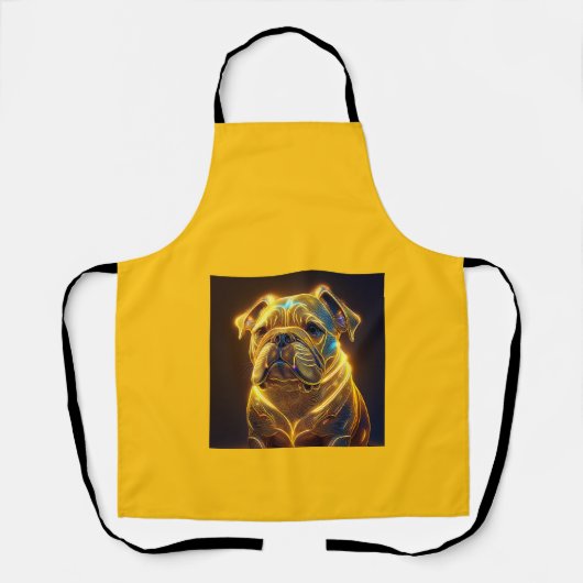 Fantasy Image Neon Yellow English Bulldog Schürze (Vorderseite)
