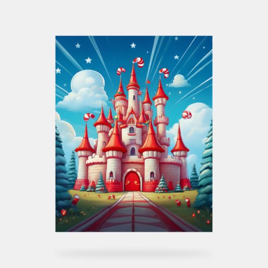 Fantasy Image Of A Candy Cane Castle Acrylschild (Vorderseite)