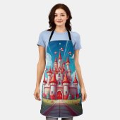 Fantasy Image Of A Candy Cane Castle Schürze (Getragen)