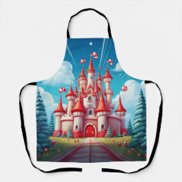 Fantasy Image Of A Candy Cane Castle Schürze
