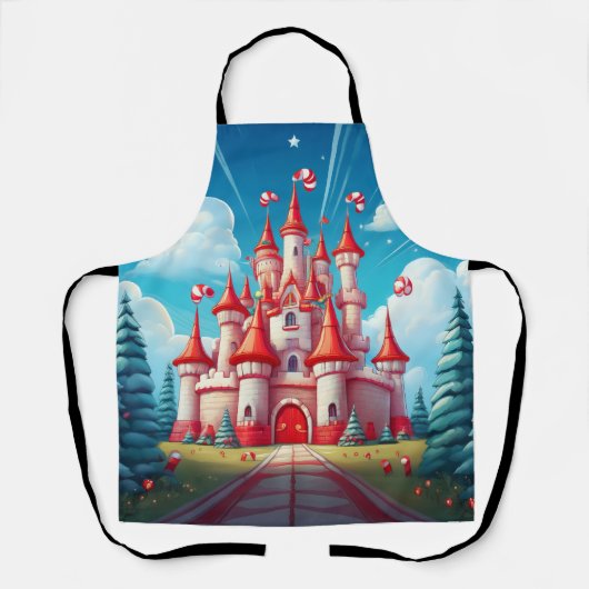 Fantasy Image Of A Candy Cane Castle Schürze (Vorderseite)