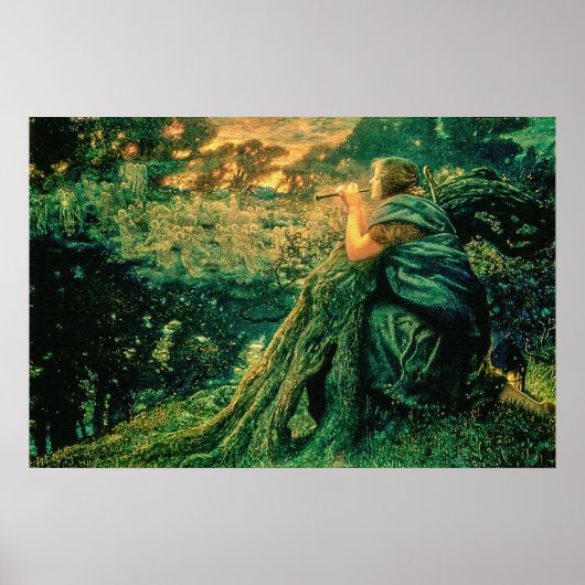 "Fantasy in Twilight" von Edward Robert Hughes Poster (Vorne)