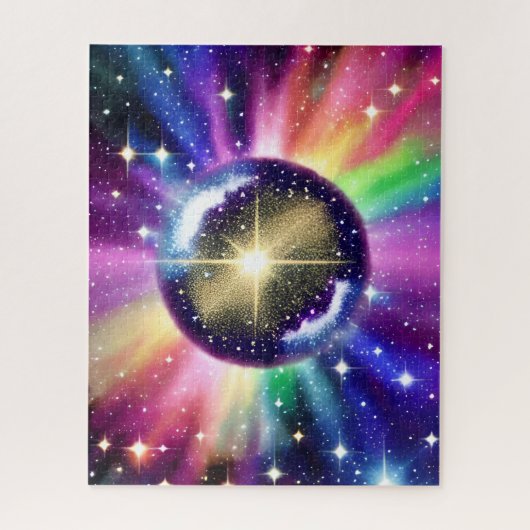 Fantasy Indigo Sphere Bursting Radiant Energy Puzzle (Vertikal)