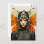 Fantasy Insect-Frau Postkarte (Vorne/Hinten)