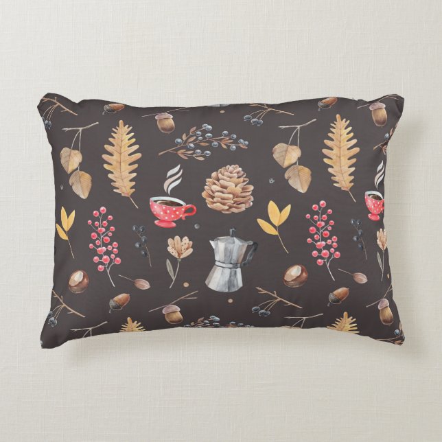 Fantasy-inspirierte botanische Elemente Dekokissen (Vorderseite)