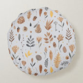 Fantasy-inspirierte botanische Elemente Rundes Kissen (Rückseite)