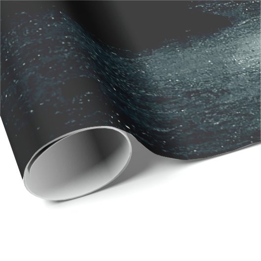 Fantasy Island Lighthouse Misty Foggy Dark Night Geschenkpapier (Rolleneckpunkt)