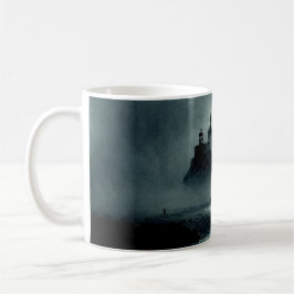 Fantasy Island Lighthouse Misty Foggy Dark Night Kaffeetasse