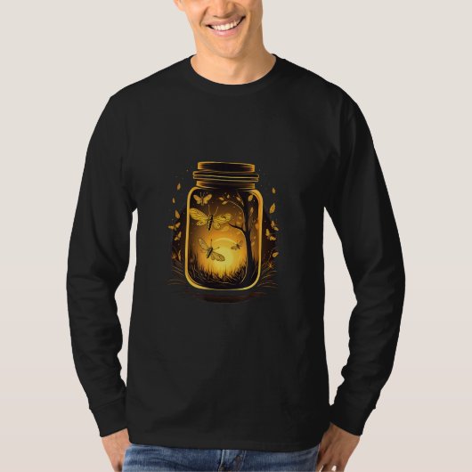 Fantasy Jar with glowing Insects for dreaming summ T-Shirt (Vorderseite)