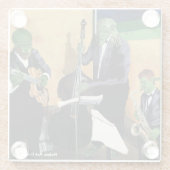 Fantasy Jazz Blues Musicians Art Glass Untersetzer (Rückseite)