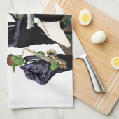 Fantasy Jazz Musicians Musik Kunst, Küche Handtuch (Viertel Falte)