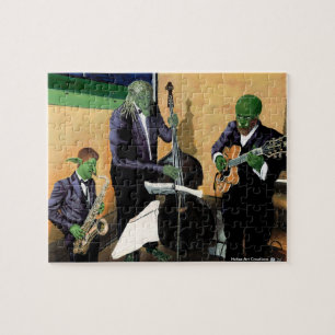 Fantasy Jazz Musiker Kleine Kunst-Jigsaw-Puzzle Puzzle
