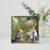 Fantasy-Karte für das Weiße Pferd und Prinzessin (Stehend Vorderseite)