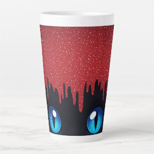 Fantasy-Katze Blaue Augen Mit Triefen Milchtasse