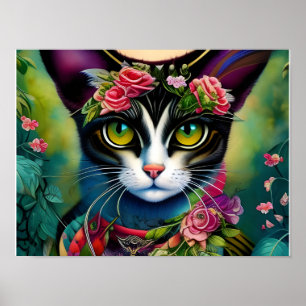 Fantasy-Katzen-Wandkunstposter Poster