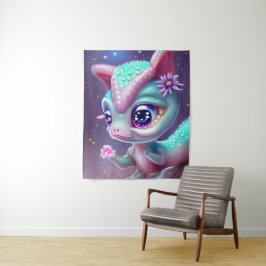 Fantasy Kawaii niedlich und bezaubernd Baby Dinosa Wandteppich